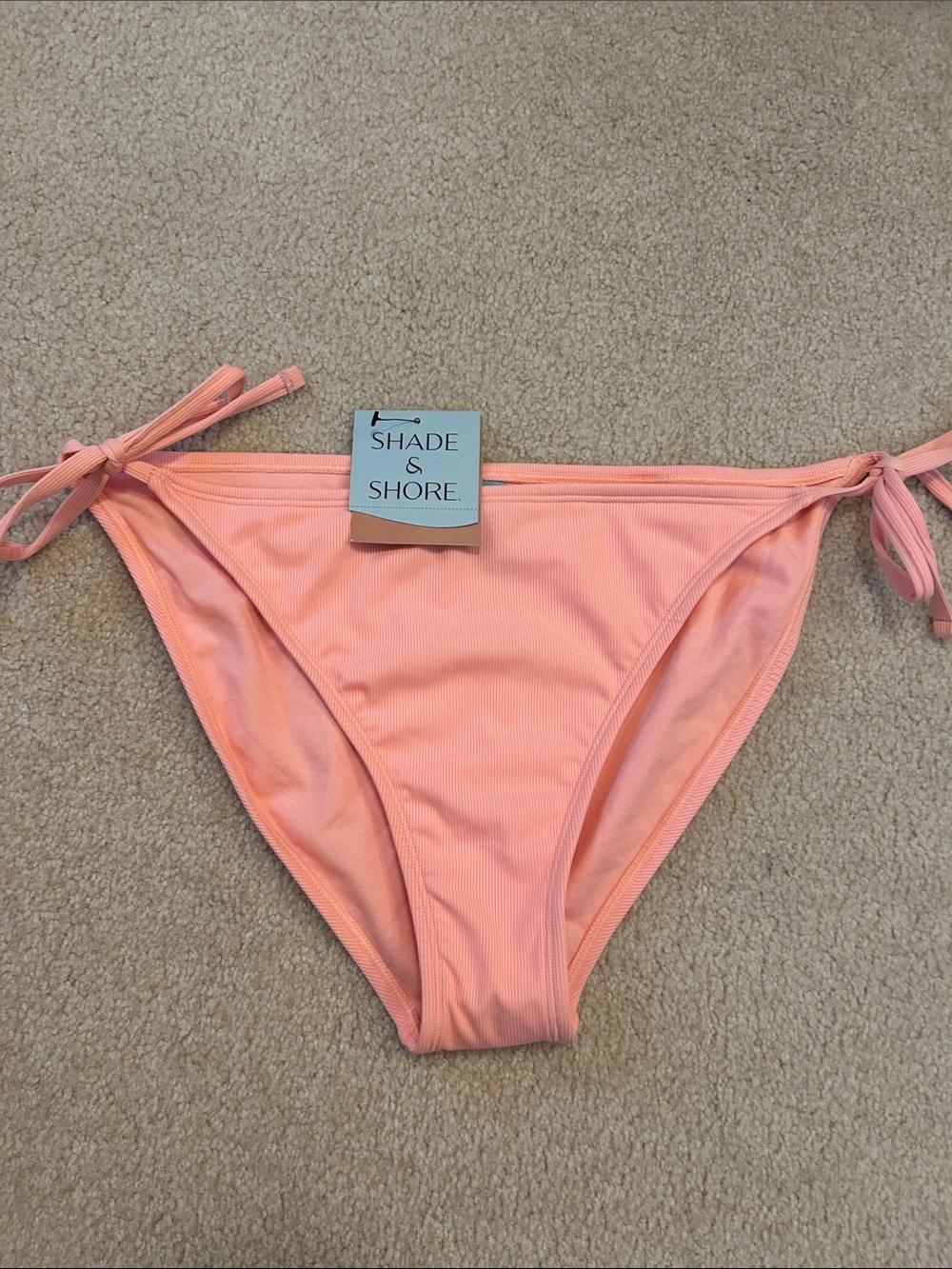 Shade & Shore Peach Tie-Side Bikini Bottom